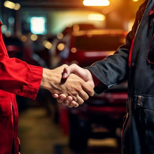 Zufriedener Kunde in Werkstatt